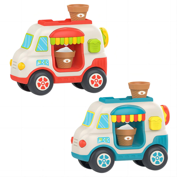 Ice Cream Bubble Fun Bath Truck – Water Cup, Squeeze Bubbles, Strong Suction Cup, and Baby Shower Distraction Toy 12 Month +