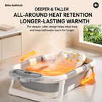 Ready Stock Foldable Baby Bathtub with Bath Cushion & Digital Temp Display for Newborn Toddler