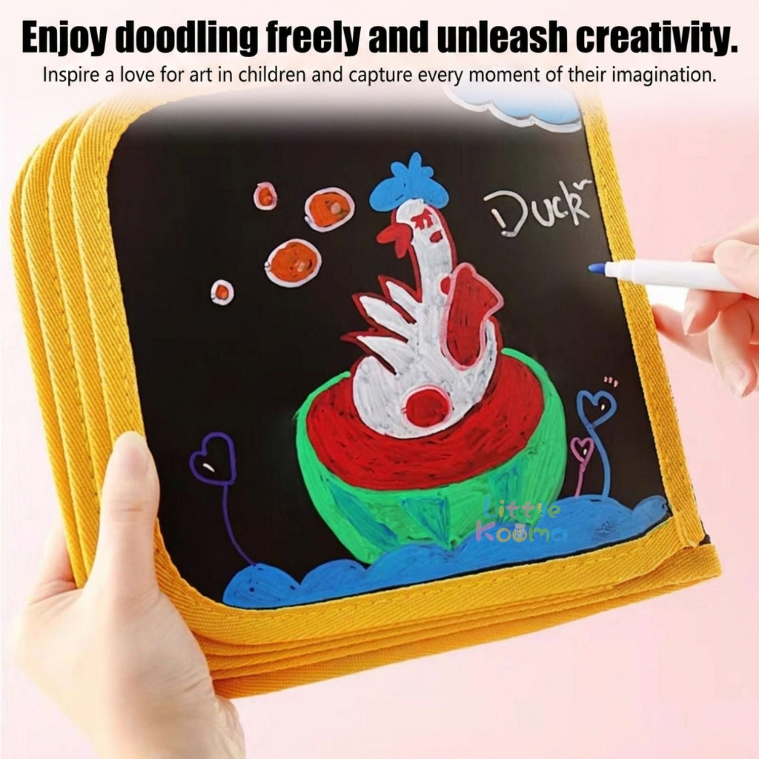 Ready Stock Kids Drawing Book Reusable Doodle Board Wipe Clean Travel Toy Mess Free Coloring Set - Little Kooma