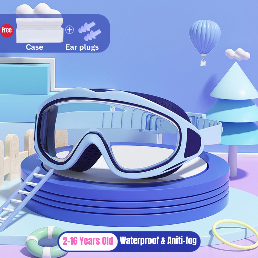 Kid's Swimming Goggles Anti-fog Wide Vision Silicone Frame
