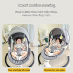 Electric Baby Rocking Chair with Bluetooth Music, Remote Control & Mosquito Net – Adjustable Swing & Recline - Little Kooma