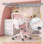 Ready Stock Kids Ergonomic Study Chair Height Adjustable 360° Swivel WithWithout Wheels Footrest