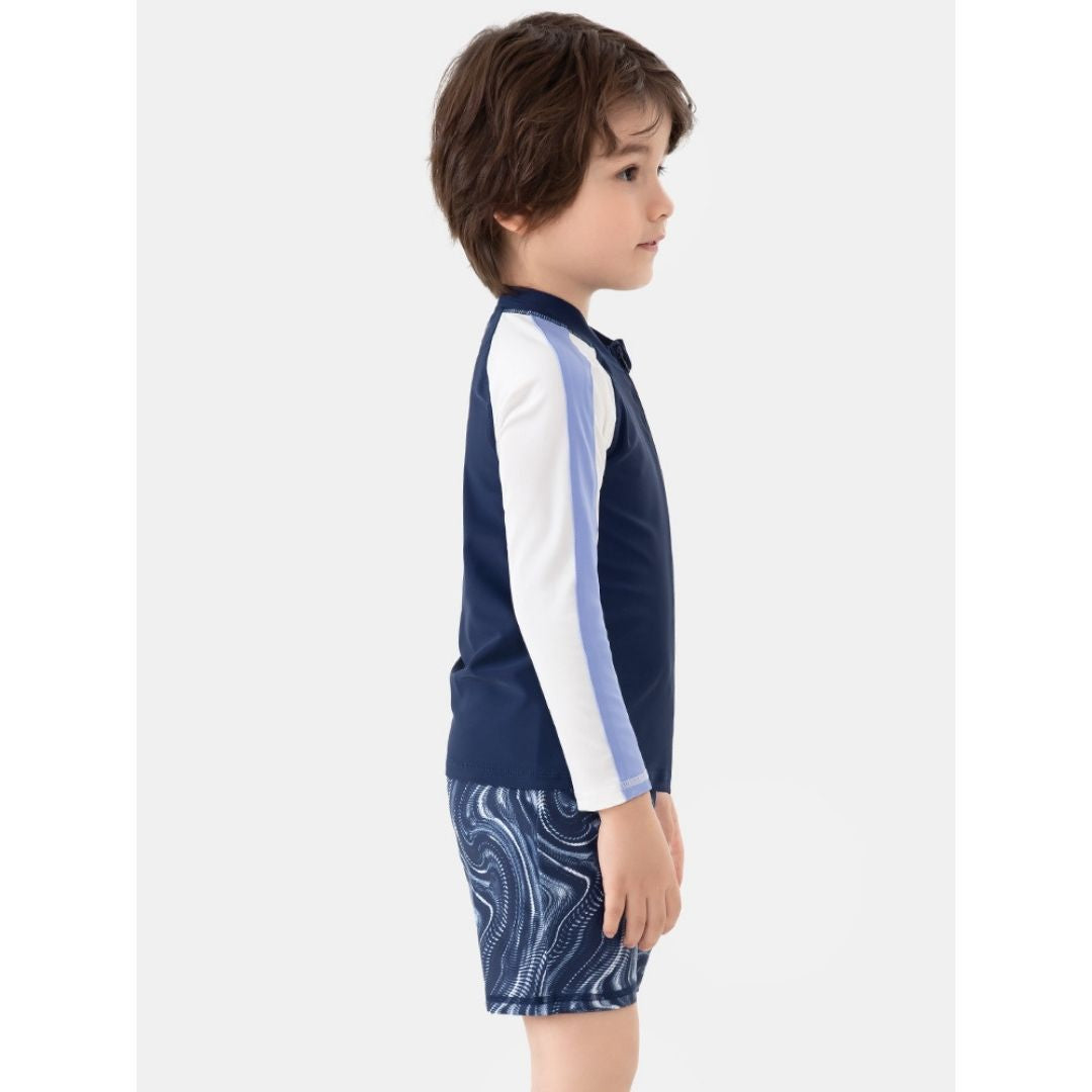 Baby Kids Boy Space Long Sleeve Top w Zipper n Shorts Swimming Suit Set 908439 - Little Kooma
