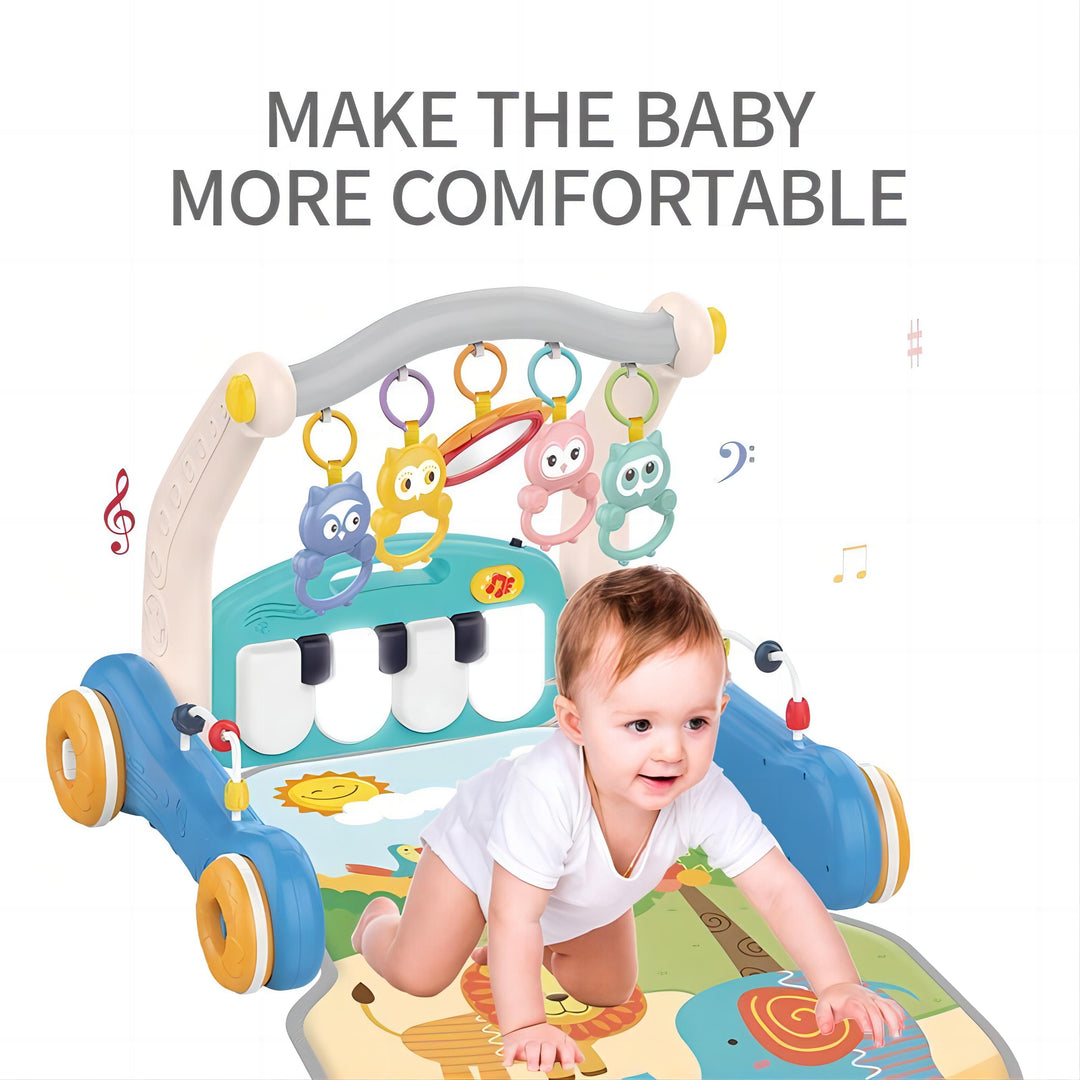 3-in-1 Baby Play Mat, Gym & Walker – Adjustable Piano Playmat, Tummy Time Activity Center, and Infant Walker for Boys & Girls 0 Month + - Little Kooma