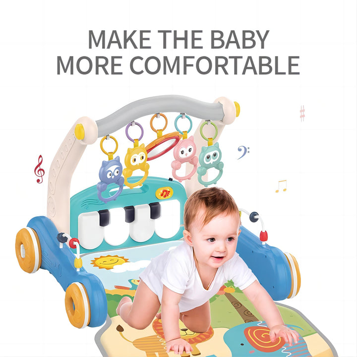 3-in-1 Baby Play Mat, Gym & Walker – Adjustable Piano Playmat, Tummy Time Activity Center, and Infant Walker for Boys & Girls 0 Month + - Little Kooma