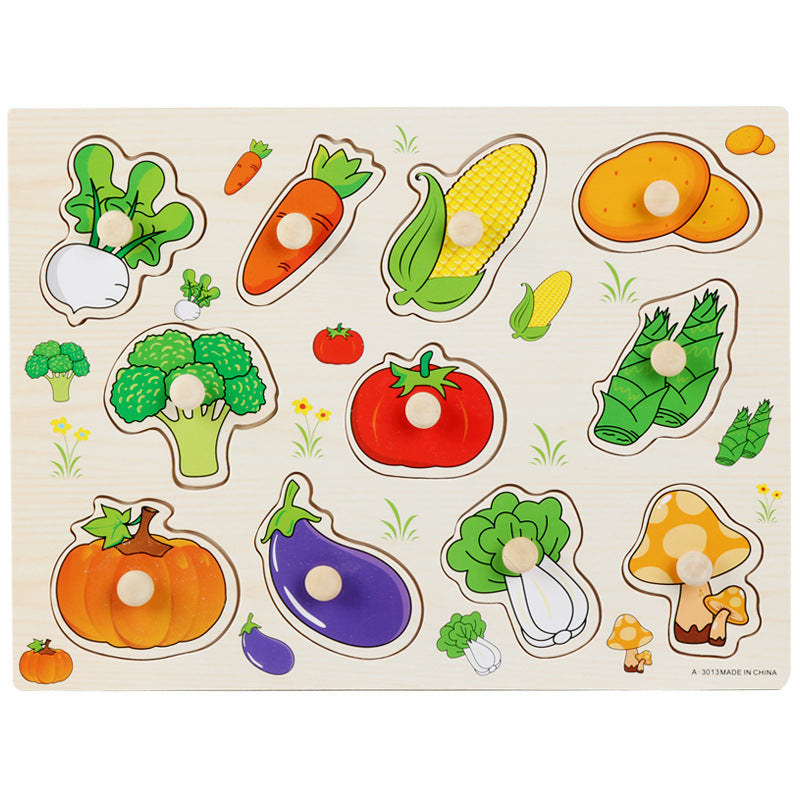 Wooden Toddler Animal Vehicle Puzzles w Handles Educational Montessori Puzzles Toys Clearance Sale 3 Years + - Little Kooma