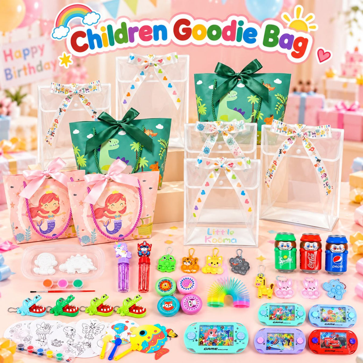 Ready Stock Kids Kindergarten Party Gift Bag Toys Set Cake-cutting Sessions Party Return Gifts Birthday Goodie Bag - Little Kooma