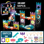 Baby & Kids Magnetic Tiles Building Blocks Set Early Educational Toy w LED Light 3 Years + - Little Kooma