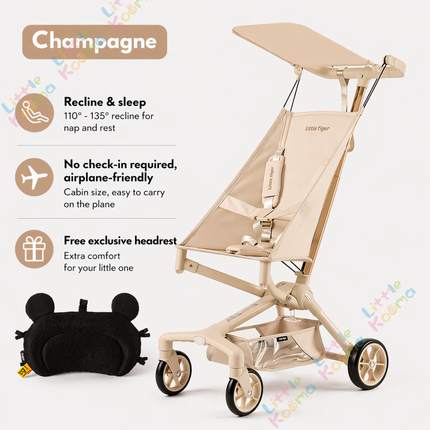 Ready Stock Baby Stroller Lightweight Foldable Cabin Size Travel Compact Portable Newborn Toddler - Little Kooma