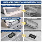 Ready Stock Foldable Baby Bathtub with Bath Cushion & Digital Temp Display for Newborn Toddler