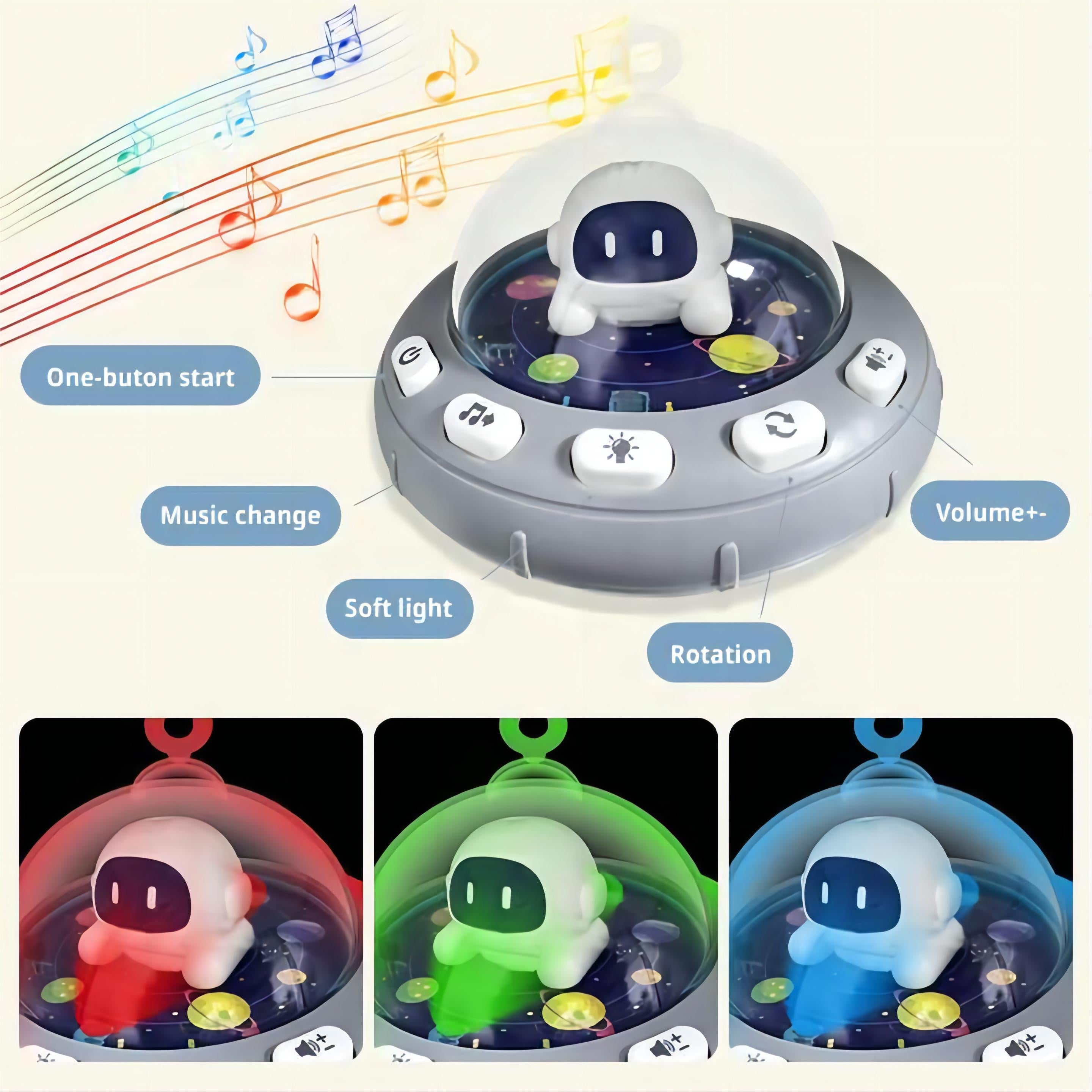 6-in-1 Baby Activity Arch & Music Box – One-Button Start, Rotating Toys, Soft Lights, and Adjustable Volume for Sensory Play New Born + - Little Kooma