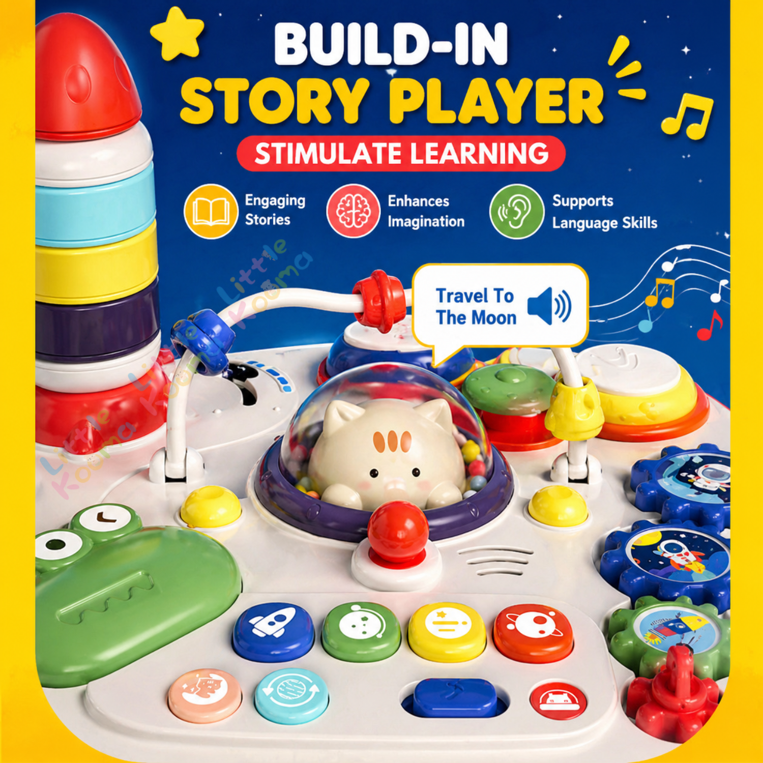 4-In-1 Multi-Functional Baby Activity Center & Toddler Play Table For 1-3 Years Kids - Little Kooma