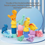 Wooden Dinosaur Stacking Toy – Montessori Balancing Game for Toddlers, Educational Stacking Blocks for Kids Ages 3-6 - Little Kooma
