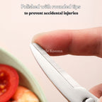 Ready Stock Baby Food Scissors 304 Stainless Steel Detachable Safe Easy-Clean Kids Cutter