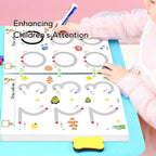 Kids Wipe-clean Erasable Book Pen Control Reusable Drawing Book 3 Years + - Little Kooma