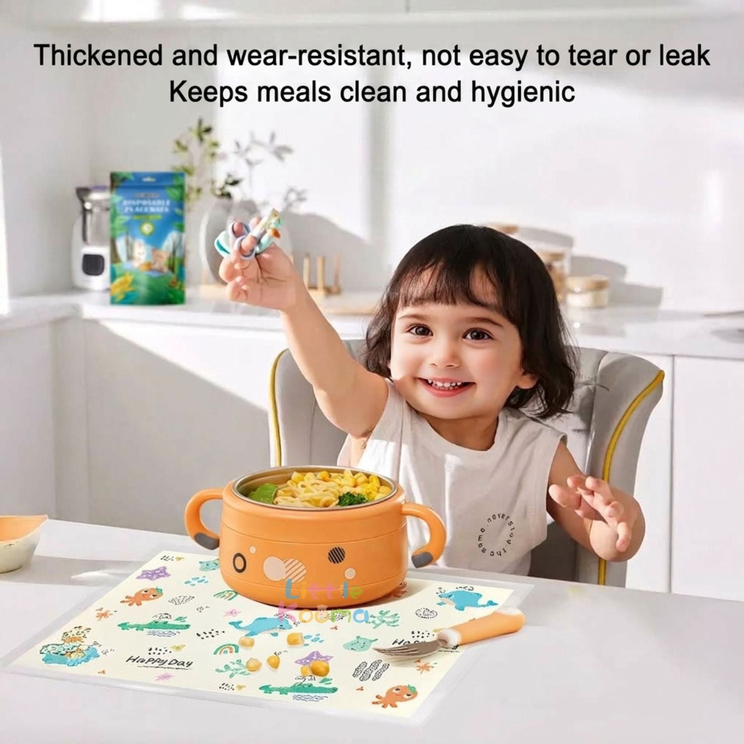 Ready Stock Disposable Baby Placemats Waterproof Oil-Proof Non-Slip Sticky Table Mat 10pcs Pack - Little Kooma