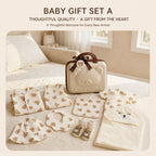 Little Bear Newborn Baby Gift Set – Cotton Muslin Summer Essentials with Keepsake Suitcase