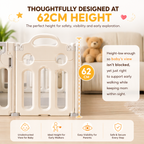 Baby Foldable Playpen Play Yard Basketball Hoop & Drawing Board – Eco HDPE, Non-Slip, Adjustable - Little Kooma