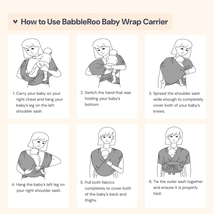Babbleroo Baby Wrap Carrier Hands-Free Carrier Perfect Baby Shower Gift