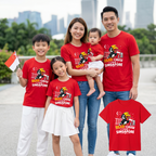 Singapore National Day Kids Red T-Shirt Family Matching Outfit - Beak-Cause I Love Singapore - Little Kooma
