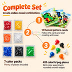 3D Peg Art Puzzle for Kids 420pcs Mushroom Peg Mosaic Pixel Art Board Educational Toy Age 3+ - Little Kooma
