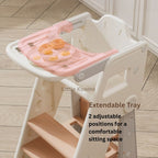 Ready Stock Foldable Baby High Chair & Kids Study Chair – Adjustable Height, Safety Guard, Learning Tower
