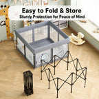 [SG Ready Stock] Foldable Baby Playpen No Assembly Portable Kids Play Yard Ball Pit Safety Fence