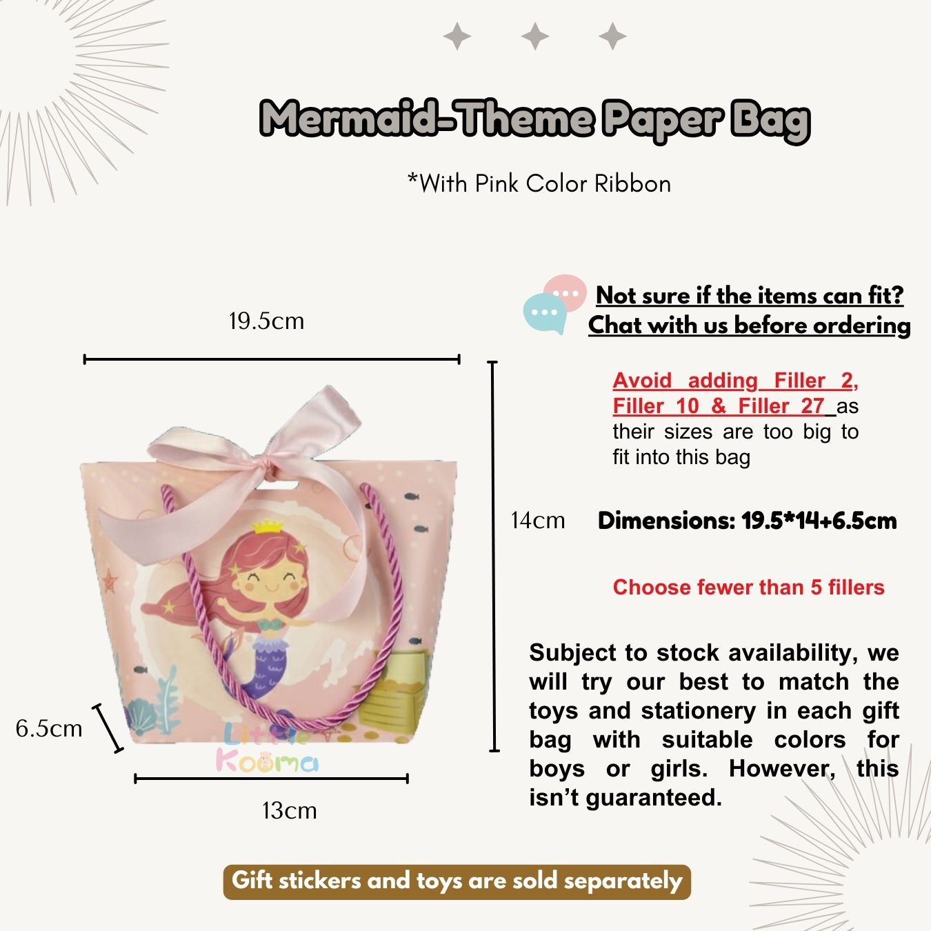 Ready Stock Kids Kindergarten Party Gift Bag Toys Set Cake-cutting Sessions Party Return Gifts Birthday Goodie Bag - Little Kooma