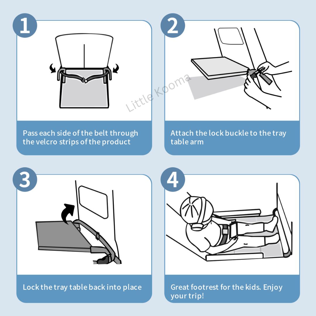Baby Kids Portable Airplane Seat Extender Adjustable Buckles - Little Kooma