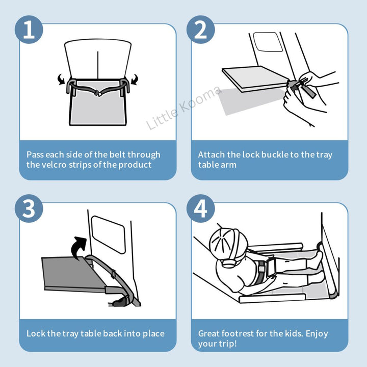 Baby Kids Portable Airplane Seat Extender Adjustable Buckles - Little Kooma