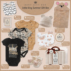 Little King Newborn Baby Boy Gift Hamper – Cotton Rompers, Hooded Towel & Personalised Message Card