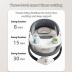 Electric Baby Rocking Chair with Bluetooth Music, Remote Control & Mosquito Net – Adjustable Swing & Recline - Little Kooma