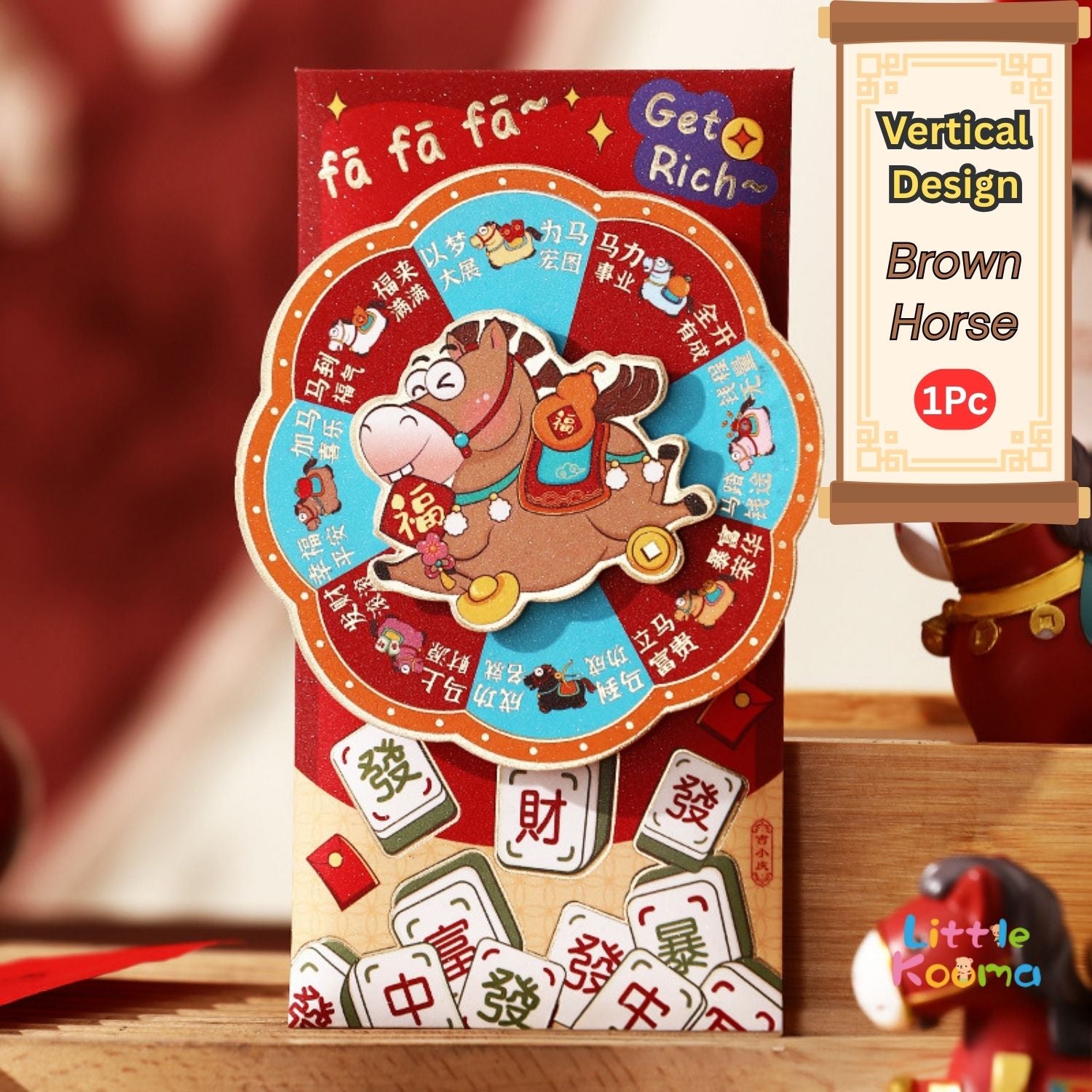 Spinning Ang Bao Red Packet Envelope for Kids Rotate Wheel Lucky Money Hongbao CNY 2026 Fun Gift