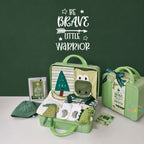Baby Boy Forest Warrior Clothing Gift Set with Rompers, Socks, Hat and Suitcase