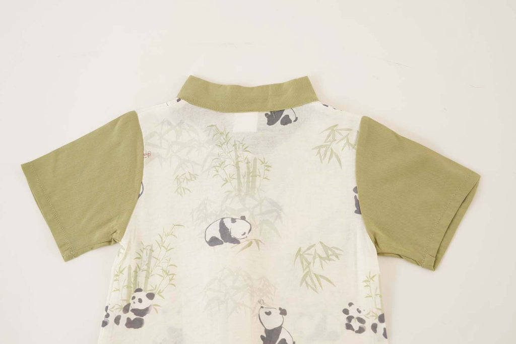Singapore Souvenir Gift Panda Eat Bamboos Baby Boy Cheongsam Romper 0841 - Little Kooma