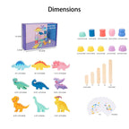 Wooden Dinosaur Stacking Toy – Montessori Balancing Game for Toddlers, Educational Stacking Blocks for Kids Ages 3-6 - Little Kooma