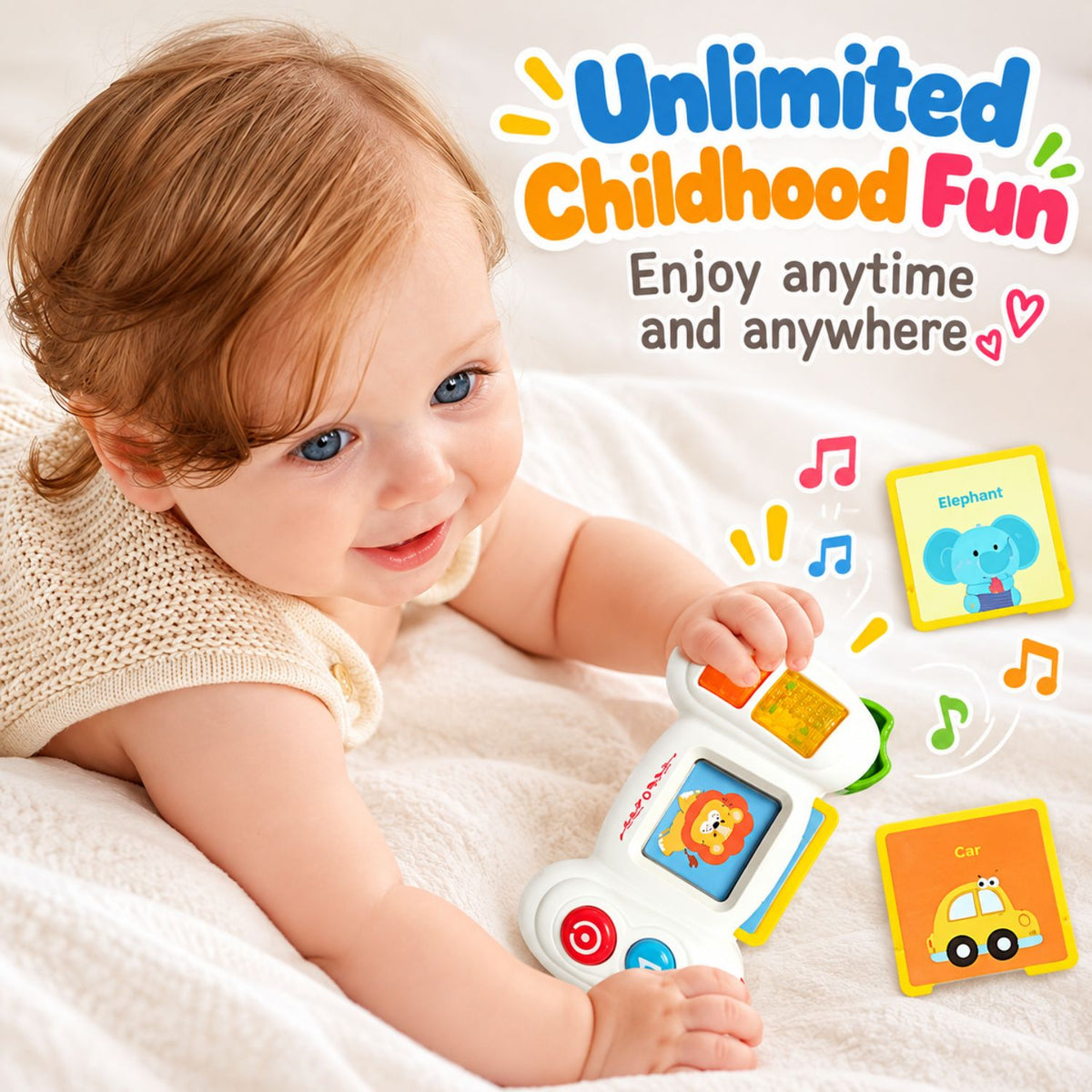 Baby Musical Learning Toy with Flash Cards Interactive Sound Game Console Educational Toy 18M+ - Little Kooma