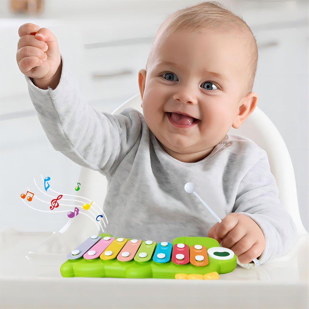 Dinosaur Xylophone Musical Piano – Non-Toxic Multi-Color Toddler Musical Instrument with Detachable Mallet for Family Fun 18 month + - Little Kooma