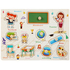 Wooden Toddler Animal Vehicle Puzzles w Handles Educational Montessori Puzzles Toys Clearance Sale 3 Years + - Little Kooma