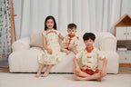 Singapore Souvenir Gift Fortune Bloom Family Set with Golden Fish Baby Kids Boys Cheongsam Set Top n Shorts CNY Chinese New Year Outfit 0829 - Little Kooma