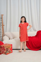 Singapore Souvenir Gift Blessing and Joy Family Set with Lucky Fu Characters Baby Kids Girl Cheongsam Dress 0830 - Little Kooma