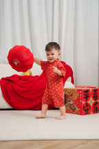 Singapore Souvenir Gift Blessing and Joy Family Set with Lucky Fu Characters Baby Boy Cheongsam Romper 0831 - Little Kooma
