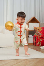 Singapore Souvenir Gift Fortune Bloom Family Set with Golden Fish Baby Boy Cheongsam Romper 0828 - Little Kooma
