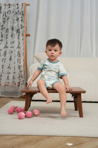 Singapore Souvenir Gift Chinese Garden Landscape Bridge Rockery Pavilion Baby Boy Cheongsam Romper 0839 - Little Kooma