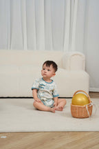 Singapore Souvenir Gift Chinese Garden Landscape Bridge Rockery Pavilion Baby Boy Cheongsam Romper 0839 - Little Kooma