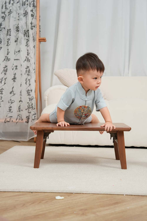 Singapore Souvenir Gift Vitality n Wisdom Blue Family Set Baby Boy Cheongsam Romper 0843 - Little Kooma