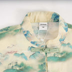 Singapore Souvenir Gift Chinese Landscape Painting Mountains Trees Baby Kids Boys Cheongsam Set Top n Shorts CNY Chinese New Year Outfit 0836 - Little Kooma