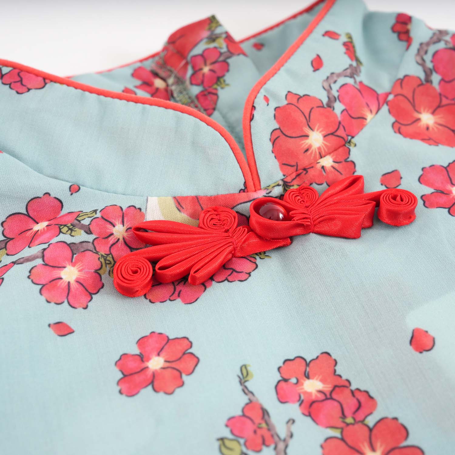 Singapore Souvenir Gift Little Girl Dancing Among Red Plum Flowers Baby Kids Girl Cheongsam Dress 0853 - Little Kooma