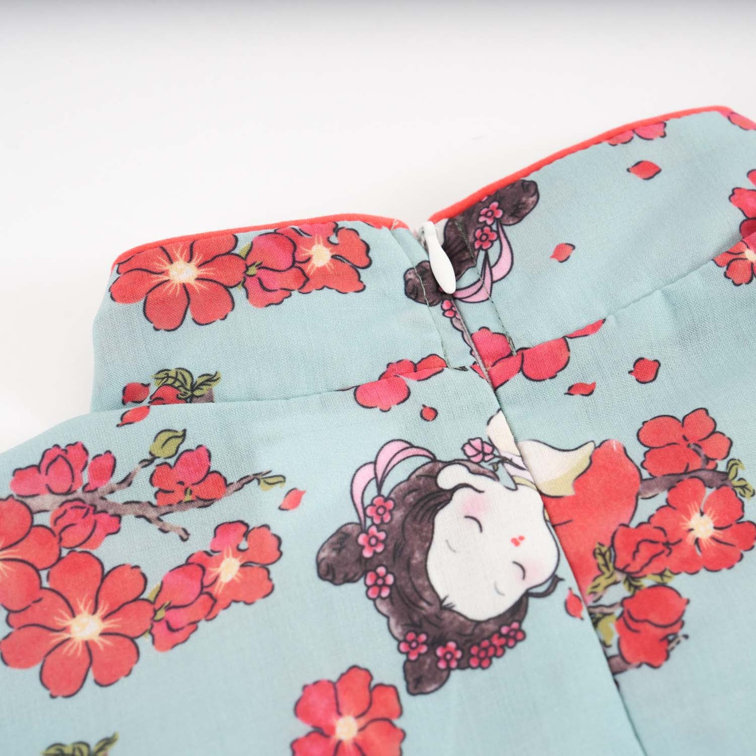 Singapore Souvenir Gift Little Girl Dancing Among Red Plum Flowers Baby Kids Girl Cheongsam Dress 0853 - Little Kooma