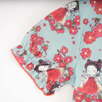 Singapore Souvenir Gift Little Girl Dancing Among Red Plum Flowers Baby Kids Girl Cheongsam Dress 0853 - Little Kooma